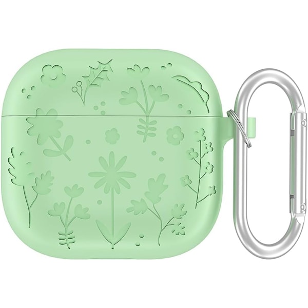 AirPods 4 (2024) Silicone Case, Dark Green, Scratch Resistant, Full Protection, with Carabiner, Headphone Cover