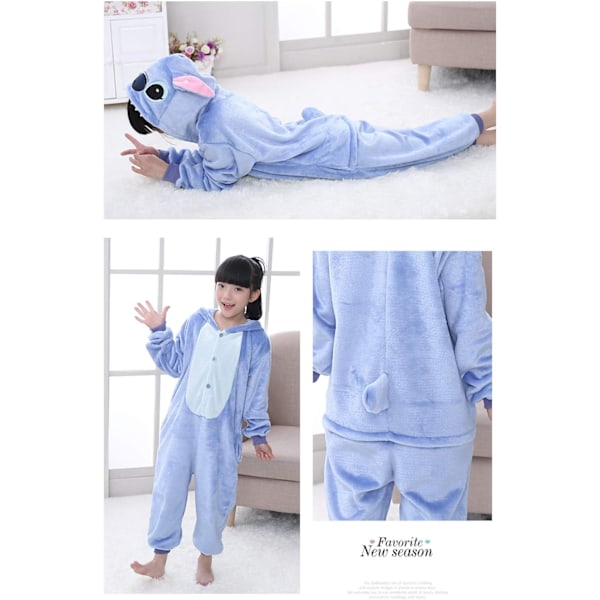 Barn unisex jumpsuits, 2023 kostyme dyreonesie nattkjole pyjamas hettegenser cosplay kigurum nattøy jul Halloween Stygning 110