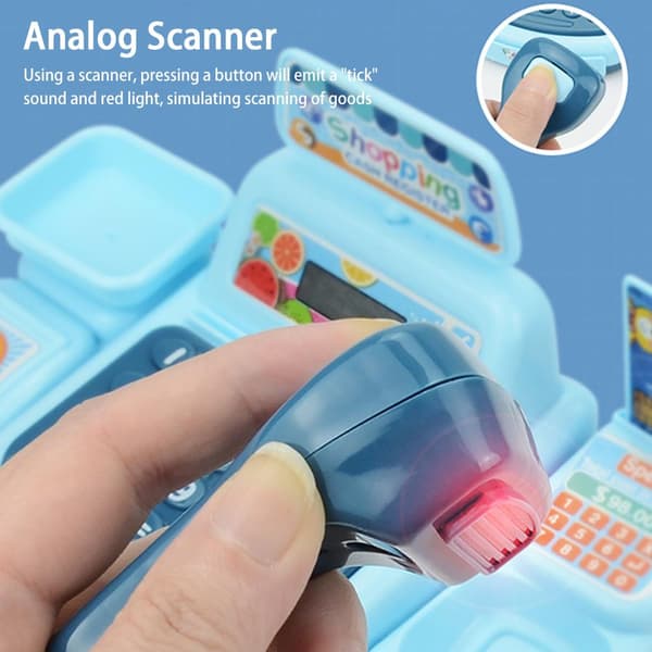 Interaktivt kassaapparat for barn med skanner og lyd йщ τч blue one-size