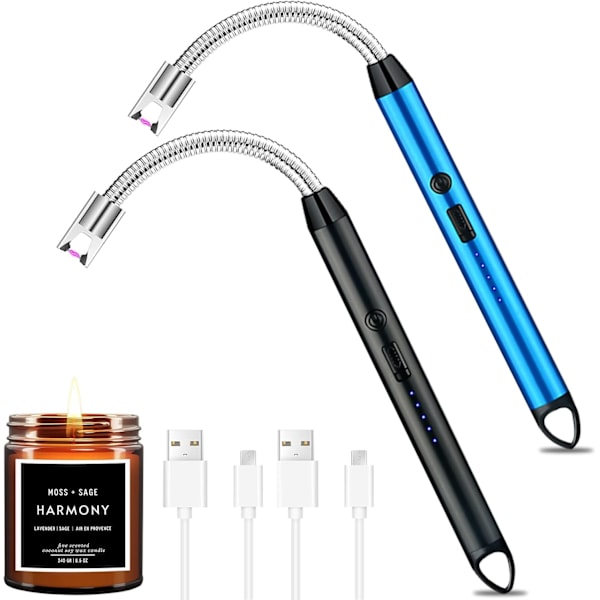 NCKIHRKK Arc Lighter Set, Electric Plasma Lighters, Windproof, USB Rechargeable, Flexible Neck