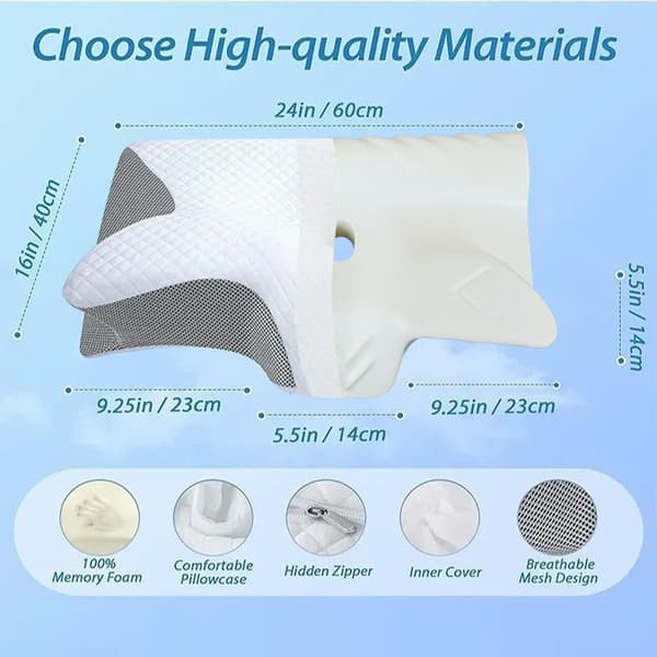 Memory Foam Nackkudde - Ortopedisk & Andningsbar Fjärilskudde