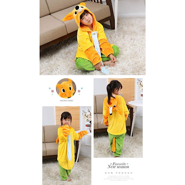 Barn/Unisex Fancy Dress Djurdräkt Onesie Pyjamas Jumpsuit Cosplay Kigurumi Jul Halloween Maskerad Rävröd 130