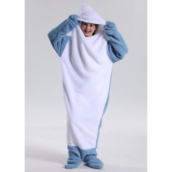 Barn unisex jumpsuit, 2023 kostymdjur onesie nattklänning pyjamas huvtröja cosplay kigurumi nattkläder jul halloween Delfin1 170