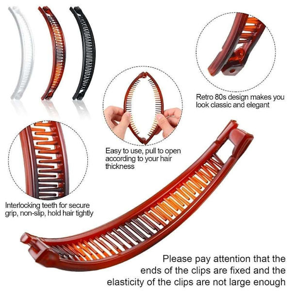 6-pack Banana Hair Clips – Style and Function in One Multicolor Multicolor multifärg