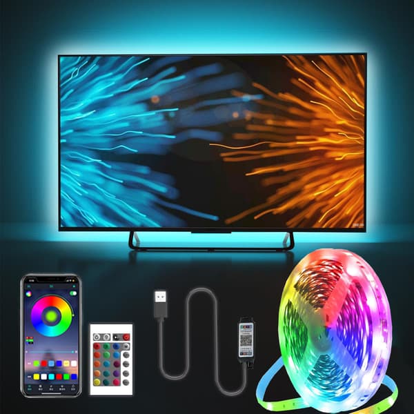 Smarte USB LED-striper Musikksynkronisering APP-kontroll 5 m 5 m