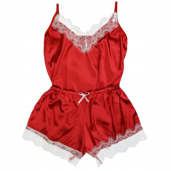 Todelt satengpyjamas for kvinner, sexy bursdagsgave til kone_MGF