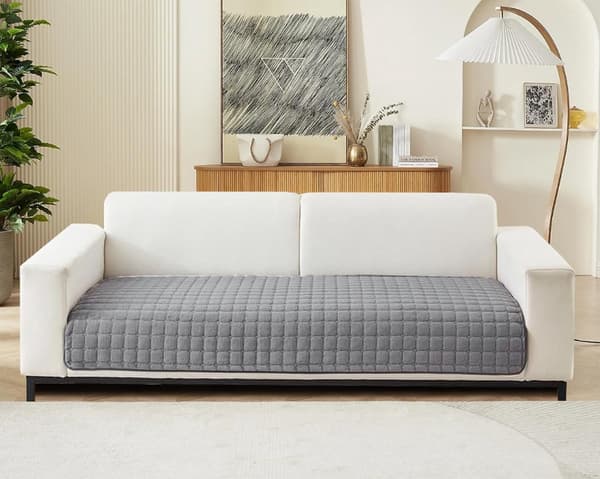 Sklisikkert fløyels sofatrekk, elastisk vaskbart putetrekk for hunder og kjæledyr, 3-seters sofa, grå 70x180 cm