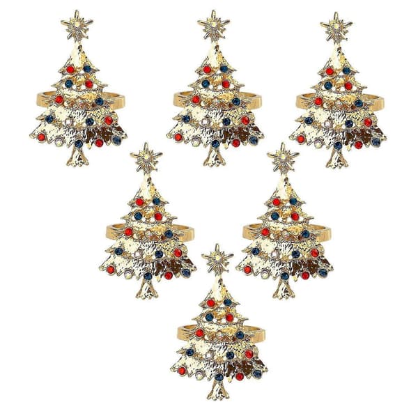 6 st Jul Servettknapp Servettring Tygring Diamant Jul Servettringar_MGF