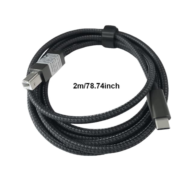 USB-B til USB-C skriverkabel Svart 2 m Black 2 m