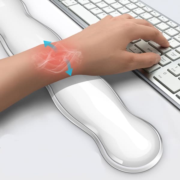 Ergonomisk silikonmusematte med håndleddsstøtte for tastatur