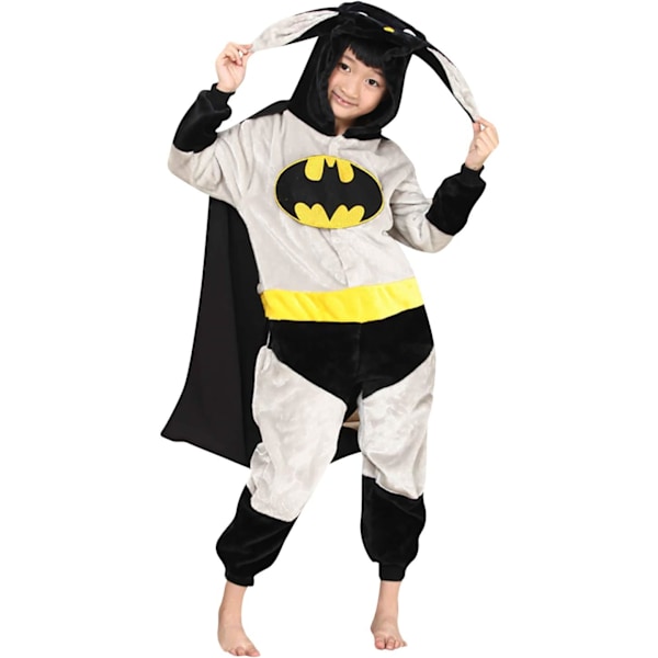 Unisex børnejumpsuits, 2023 kostume dyreonesie natkjole pyjamas hættede nattøj cosplay kigurumi nattøj jul halloween Batman2 120