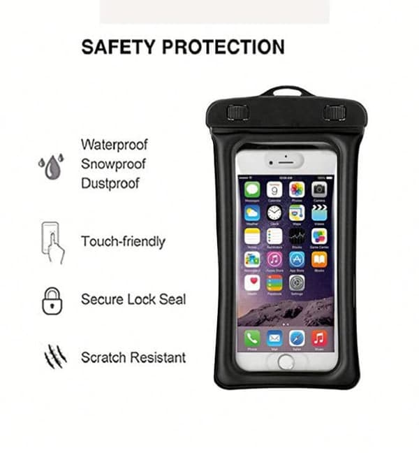 Flydende vandtæt mobilcover Universal Sort 2-pak