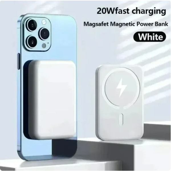 100000mAh bärbar trådlös laddare Macsafe extra reservexternt magnetiskt batteripaket Power Bank för iPhone 13 14 15 Pro blue