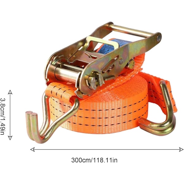 Tunga Spännband med Ratsch | Justerbara Fästband för Lastsäkring 3 meter lång F