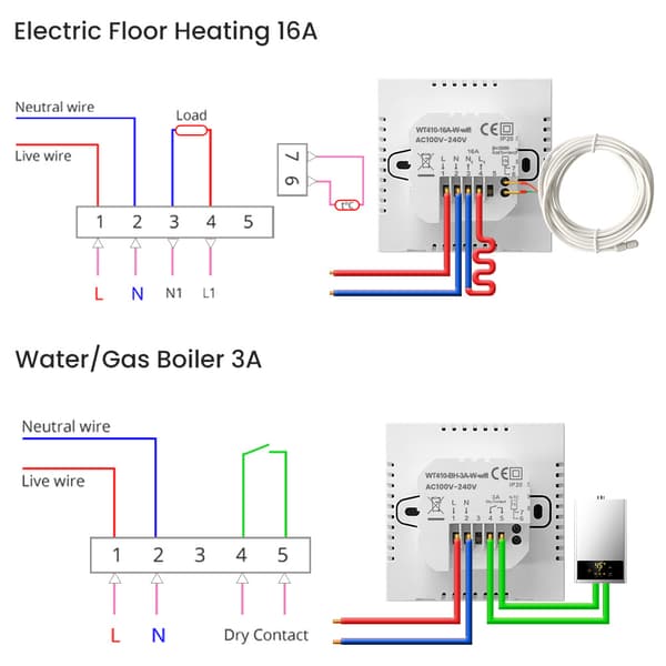 Smart WiFi-termostat for elektrisk gulvvarme