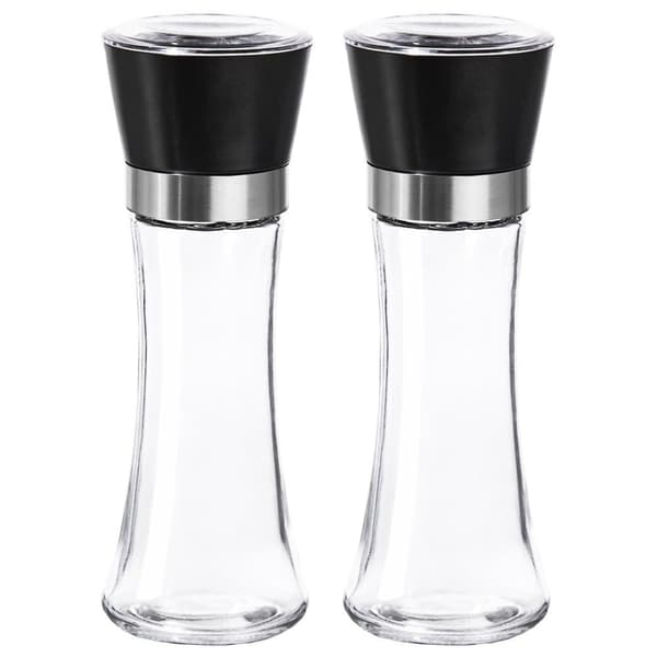 Salt- og peberkværn i glas, 2 stk., 18,5 cm_MGF