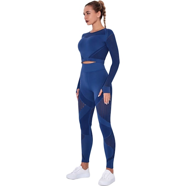 Yoga-bukser Gym Kort Toppsett For Kvinner Høy Midje Sømløse Leggings Yoga Tights Leggings Trening Sports Topp Løping Gym Bukser Med Elastisk Livbånd