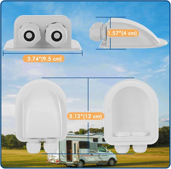 IP68 Solpanel Kabelgenomföring Dubbel Vit
