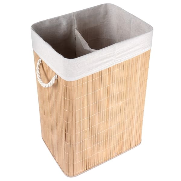 Beige vaskekurv i bambus, 70 l_MGF