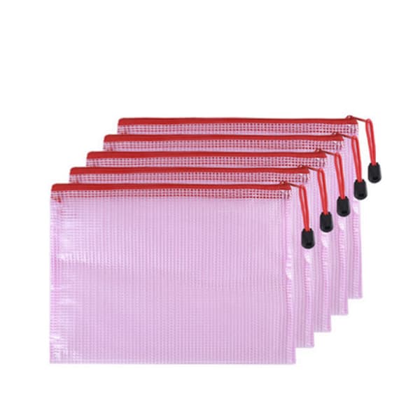 A4 document bags plastic pockets 12-pack Red Red