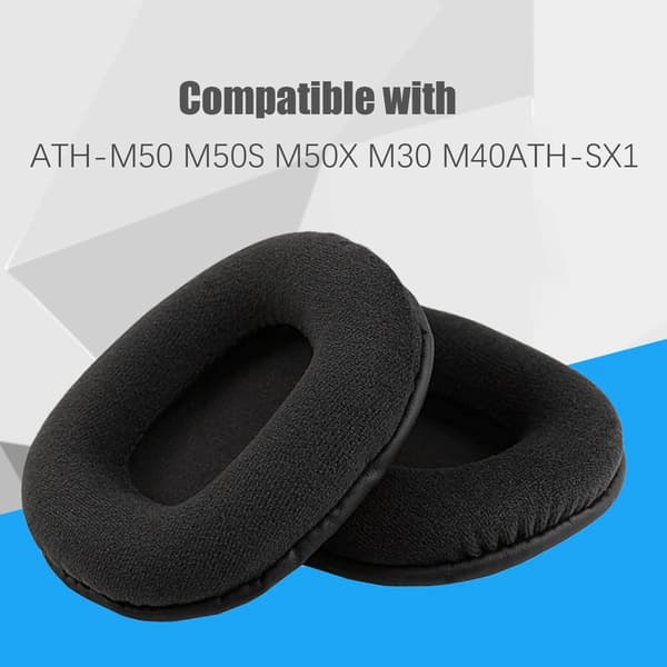 Erstatningsøreputer for Audio Technica ATH-M50 M50S M50X M30 M40ATH-SX1 Svart Black