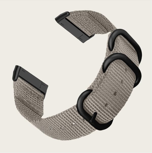 Nylon Canvas Armband för Fitbit Versa 3/Sense Grå Grey