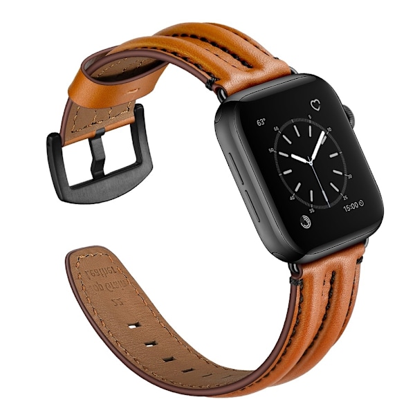 Äkta Läder Armband Apple Watch 42/44/45/49 mm Brun Brown Brun