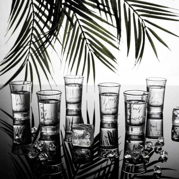 Set med 6 glas med Verres-inskriptioner_MGF