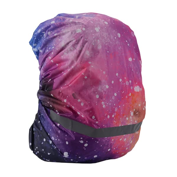 Waterproof backpack cover with reflective strip Pink starry sky L L