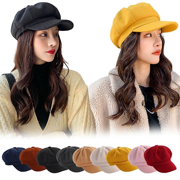 Dam Vintage Baker Boy Keps Platt Keps Basker Hatt Vinter Newsboy Hatt db Camel