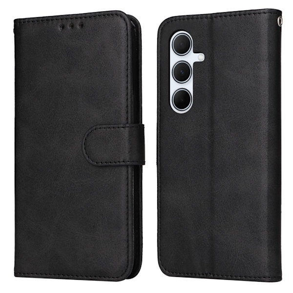 SKALO Samsung A56 5G PU-läder Plånboksfodral - Flera färger Black Svart