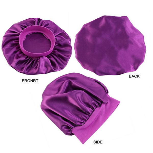 Muoti Stor Storlek Satin Silkki Bonnet Uni Yömyssy Päänsuojus Coffee