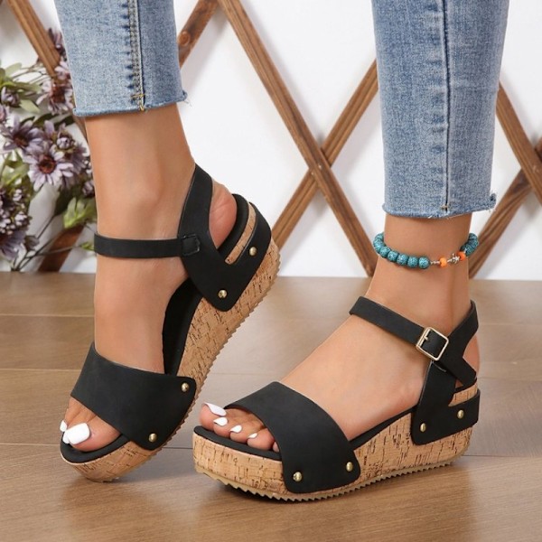 Kilklackssandaler för damer, sommarskor Negro 40