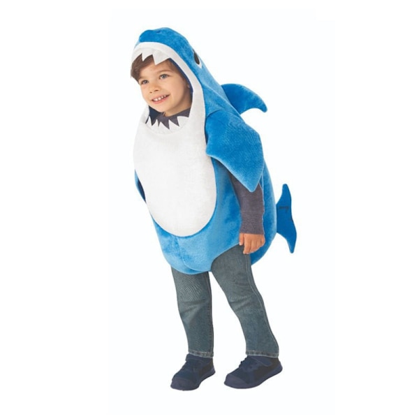 Ny sød baby børns haj familie børnehave Halloween Børnedag sceneoptræden kostume-sfssscs Daddy Shark 110(Spot)