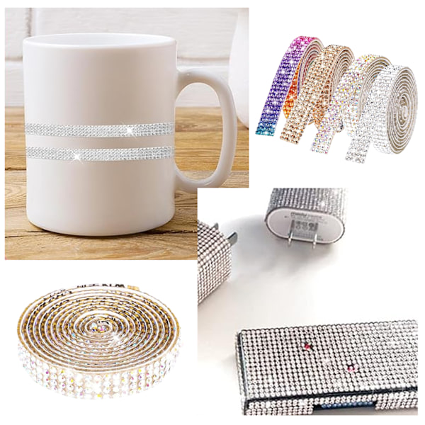 Rullakristallihartsi-strassinauha itseliimautuva nauharulla glitterihartsitimanttinauha kimaltava timanttinauha glitteritarra kääritty
