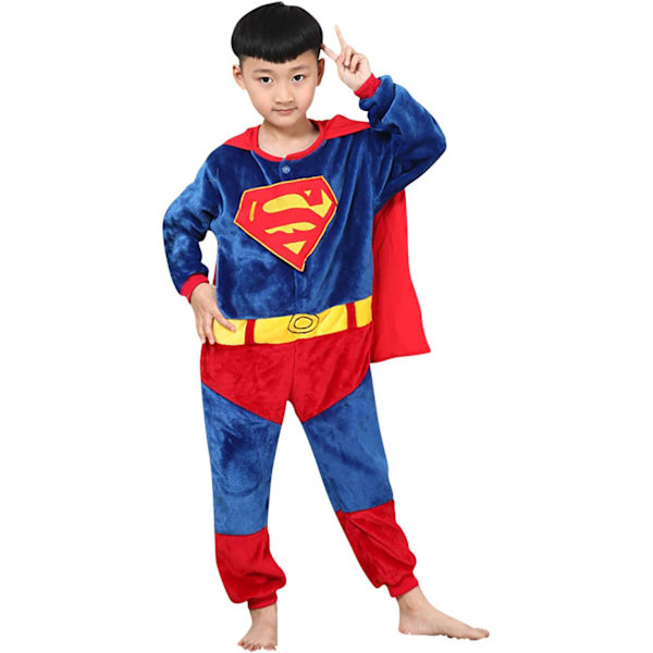 Lasten unisex-hyppyasu, 2023 eläinpuku onesie yöpaita pyjama huppuinen yöasu cosplay kigurumi yöasu joulu halloween Superman2 100