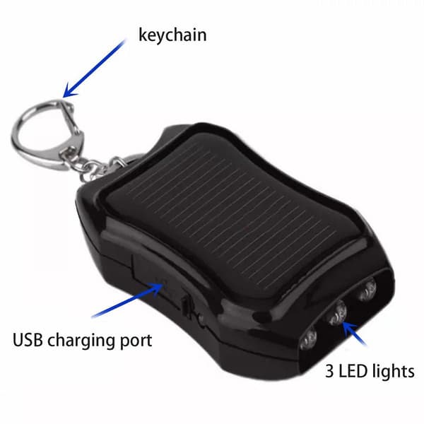 Solcellelader Mini Nøkkelring Solcellelader 1200MAH Nødlader, QWER244_MGF
