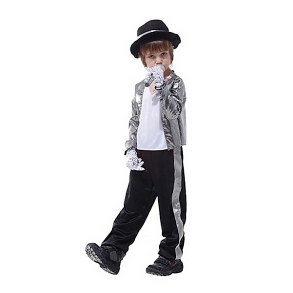 Michael Jackson Barnekostyme Cosplay Gutter Antrekk Fest Karneval Utkledning Performance L