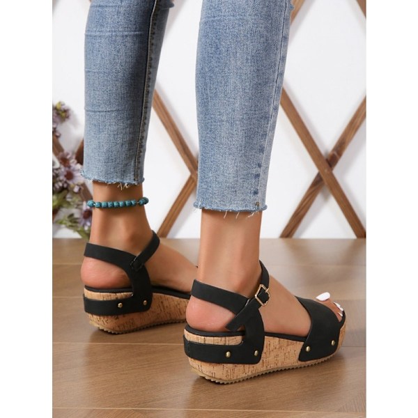Kilesandaler for kvinner, sommersko Negro 10
