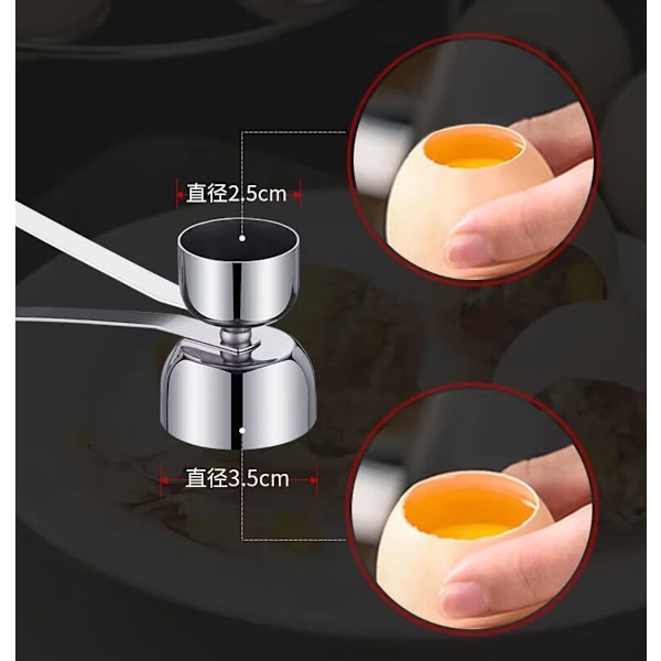 Eggeskallkutter - Eggeskallåpner - Kokte rå egg - Kjøkkenutstyr - Eggeskallåpner - Eggeskallkutter (Dobbelthode)