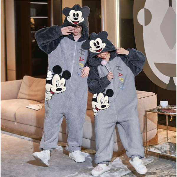 Unisex vuxen jumpsuits, djurdräkt onesie, nattklänning, pyjamas, hoodie, nattkläder, cosplay, kartong nattkostymer fest, halloween mickey herr M