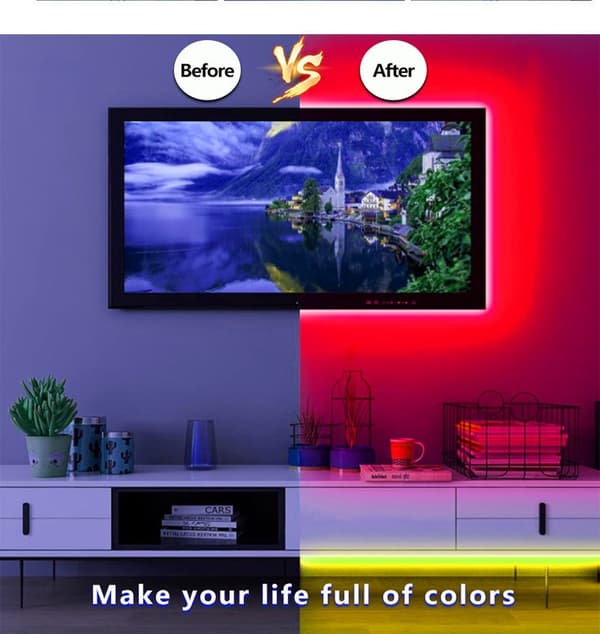 20m RGB LED Strip Lights Kit - EU Plug, Color Changing, Remote Control, Smartphone Compatible