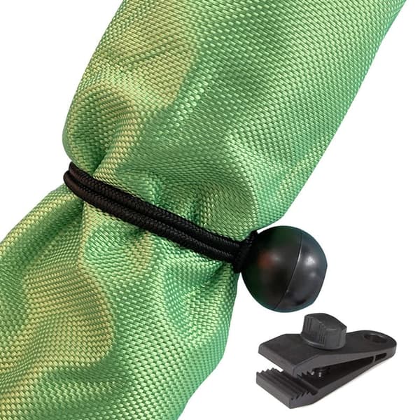 INF 10-pak udendørs genanvendelige campingteltklemmer sæt med elastisk reb Sort