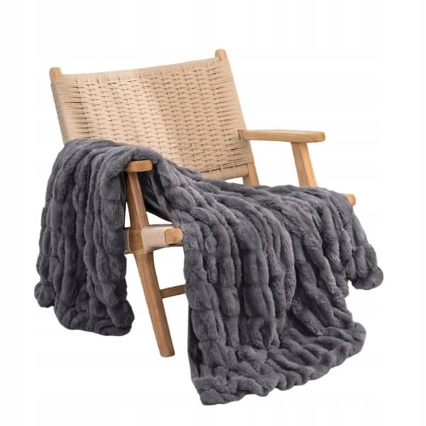 Cozyglam Blødt, Fluffy Plys Tæppe til Seng, Sengetæppe Grå_MGF