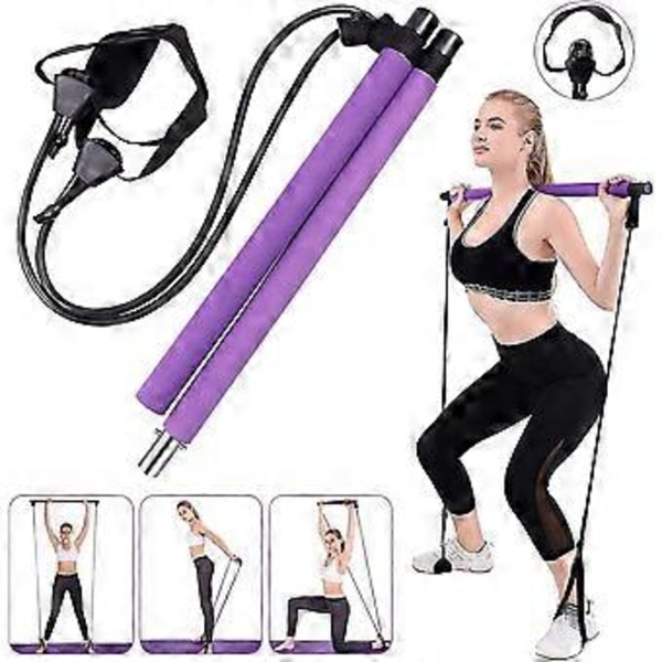 Fitness Training Pilates Bar Stick Säädettävät Vastuskuminauhat Koti Vastuskuminauhat Koko Vartalon Harjoitteluun, Jooga