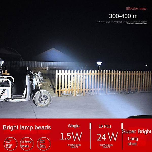 12v-80v Sähköpyörän Etuvalo Moottoripyörän Sähköpyörän LED-ajovalot Kolmipyörän Lamppu 16 LED Cycl