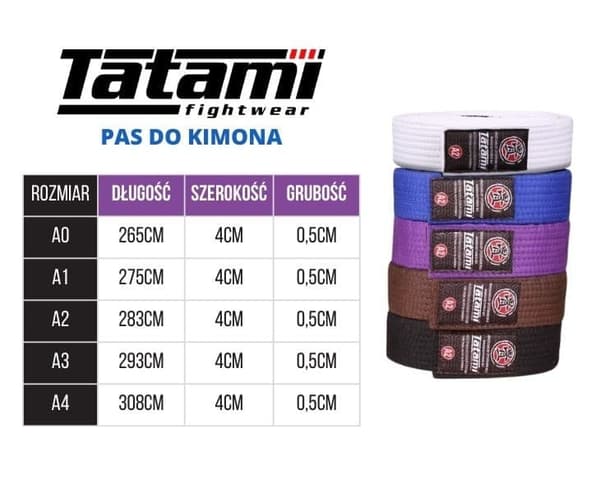 Tatami BJJ A4 Kimono Bälte Vit_MGF