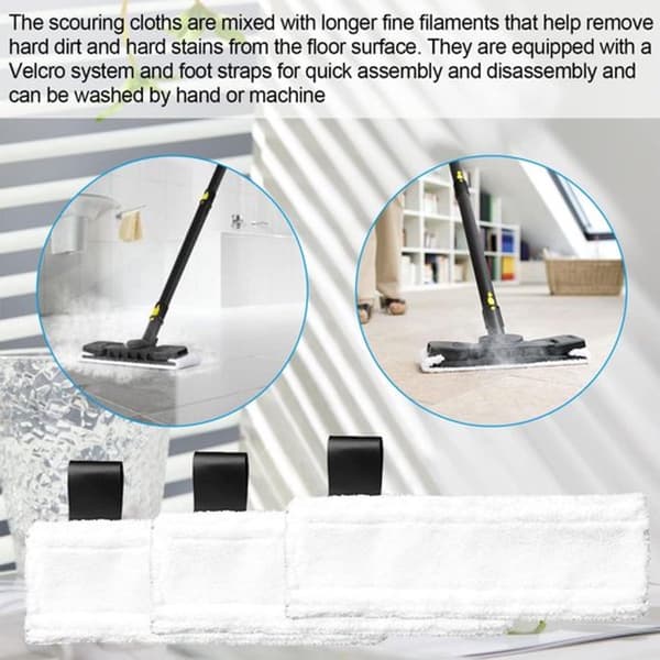 Tilbehørssæt egnet til Kärcher Easyfix Sc2, Sc3, Sc4 & Sc5 - Damprenser 12-delt Udskiftning Mikrofiberklude Moppepude Børster Dele Powerful_yu