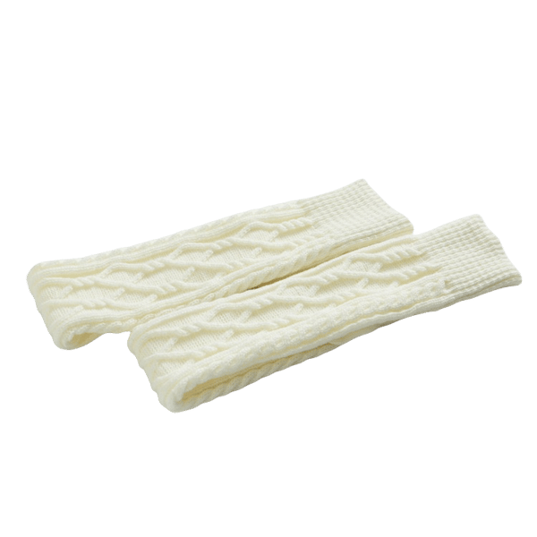 Varme strikkede knestrømper - 1 par hvit White