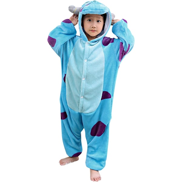 Barn unisex jumpsuits, 2023 kostyme dyreonesie nattkjole pyjamas hettegenser cosplay kigurum nattøy jul Halloween Sullivan 120